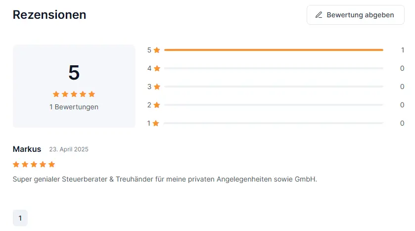 Bester Steuerberater Bewertungen Schweiz